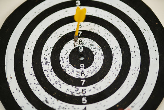 A bullseye on a dart board to show how great the SMART way is to achieving your dreams.